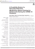 Cover page: A Feasibility Study of a Remotely-Delivered Mindfulness-Based Training for Adolescents During the COVID-19 Pandemic