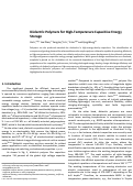 Cover page: Dielectric polymers for high-temperature capacitive energy storage