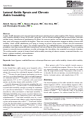 Cover page: Lateral Ankle Sprain and Chronic Ankle Instability