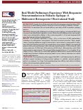 Cover page: Real-World Preliminary Experience With Responsive Neurostimulation in Pediatric Epilepsy: A Multicenter Retrospective Observational Study