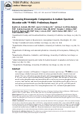 Cover page: Assessing Bioenergetic Compromise in Autism Spectrum Disorder With 31P Magnetic Resonance Spectroscopy