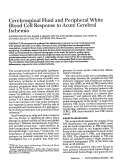 Cover page: Cerebrospinal Fluid and Peripheral White Blood Cell Response to Acute Cerebral Ischemia