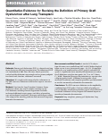 Cover page: Quantitative Evidence for Revising the Definition of Primary Graft Dysfunction after Lung Transplant