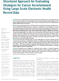 Cover page: Structured Approach for Evaluating Strategies for Cancer Ascertainment Using Large-Scale Electronic Health Record Data