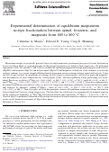 Cover page: Experimental determination of equilibrium magnesium isotope fractionation between spinel, forsterite, and magnesite from 600 to 800°C