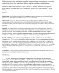 Cover page: Effectiveness of a multistate quality improvement campaign in reducing risk of surgical site infections following hip and knee arthroplasty.