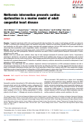 Cover page: Metformin intervention prevents cardiac dysfunction in a murine model of adult congenital heart disease