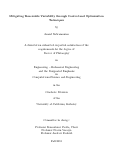 Cover page: Mitigating Renewable Variability through Control and Optimization Techniques