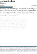 Cover page: Learning fast and fine-grained detection of amyloid neuropathologies from coarse-grained expert labels