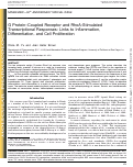 Cover page: G Protein–Coupled Receptor and RhoA-Stimulated Transcriptional Responses: Links to Inflammation, Differentiation, and Cell Proliferation