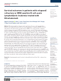 Cover page: Survival outcomes in patients with relapsed/refractory or MRD-positive B-cell acute lymphoblastic leukemia treated with blinatumomab.