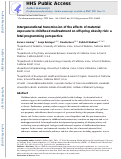 Cover page: Intergenerational transmission of the effects of maternal exposure to childhood maltreatment on offspring obesity risk: A fetal programming perspective