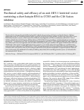 Cover page: Preclinical safety and efficacy of an anti–HIV-1 lentiviral vector containing a short hairpin RNA to CCR5 and the C46 fusion inhibitor