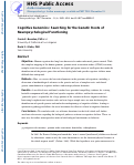 Cover page: Cognitive Genomics: Searching for the Genetic Roots of Neuropsychological Functioning