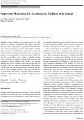 Cover page: Improving Motivation for Academics in Children with Autism