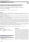 Cover page: Long-Term Dietary Changes in Subjects with Glucose Galactose Malabsorption Secondary to Biallelic Mutations of SLC5A1