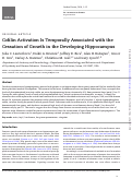 Cover page: Cofilin Activation Is Temporally Associated with the Cessation of Growth in the Developing Hippocampus.