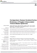 Cover page: Corrigendum: Human Cerebral Cortex Proteome of Fragile X-Associated Tremor/Ataxia Syndrome