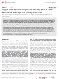 Cover page: Trigger point injection for post-mastectomy pain: a simple intervention with high rate of long-term relief