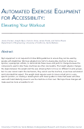 Cover page of Automated Exercise Equipment for Accessibility: Elevating Your Workout