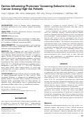 Cover page: Factors Influencing Physicians’ Screening Behavior for Liver Cancer Among High-risk Patients