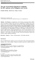 Cover page: The role of non-formal education in combating the HIV epidemic in the Philippines and Taiwan
