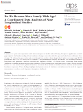 Cover page: Do We Become More Lonely With Age? A Coordinated Data Analysis of Nine Longitudinal Studies