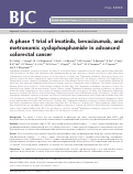 Cover page: A phase 1 trial of imatinib, bevacizumab, and metronomic cyclophosphamide in advanced colorectal cancer