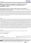 Cover page: Efficacy and safety of riociguat in combination therapy for patients with pulmonary arterial hypertension (PATENT studies).