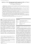 Cover page: Quality of Life Measurement in Prospective Studies of Cancer Treatments in Dogs and Cats