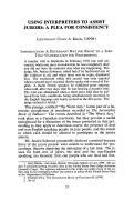 Cover page: Using Interpreters to Assist Jurors: A Plea for Consistency