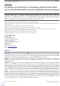 Cover page: Facilitators of and Barriers to Integrating Digital Mental Health Into County Mental Health Services: Qualitative Interview Analyses.