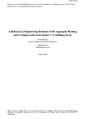 Cover page: A bottom-up engineering estimate of the aggregate heating and cooling loads of the entire 
U.S. building stock