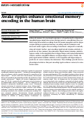 Cover page: Awake ripples enhance emotional memory encoding in the human brain.