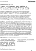 Cover page: Transcranial Doppler: Does Addition of Blood to Agitated Saline Affect Sensitivity for Detecting Cardiac Right‐to‐Left Shunt?