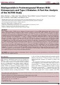 Cover page: Abaloparatide in Postmenopausal Women With Osteoporosis and Type 2 Diabetes: A Post Hoc Analysis of the ACTIVE Study.