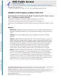 Cover page: Validation of the Pregnancy Asthma Control Test