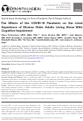 Cover page: The Effects of the COVID-19 Pandemic on the Lived Experience of Diverse Older Adults Living Alone With Cognitive Impairment