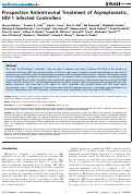 Cover page: Prospective Antiretroviral Treatment of Asymptomatic, HIV-1 Infected Controllers