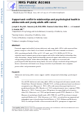 Cover page: Support and conflict in relationships and psychological health in adolescents and young adults with cancer