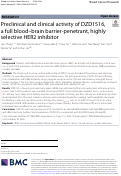 Cover page: Preclinical and clinical activity of DZD1516, a full blood-brain barrier-penetrant, highly selective HER2 inhibitor.