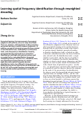 Cover page: Learning spatial frequency identification through reweighted decoding.