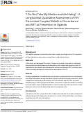 Cover page: I Do Not Take My Medicine while Hiding - A Longitudinal Qualitative Assessment of HIV Discordant Couples Beliefs in Discordance and ART as Prevention in Uganda.