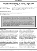 Cover page: Sub-acute Tamponade and the Value of Point-of- Care Ultrasound for Rapid Diagnosis: A Case Report