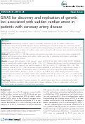 Cover page: GWAS for discovery and replication of genetic loci associated with SCA in patients with CAD