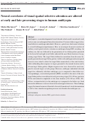 Cover page: Neural correlates of visual spatial selective attention are altered at early and late processing stages in human amblyopia