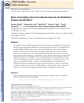 Cover page: Brain connectivity and novel network measures for Alzheimer's disease classification