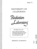 Cover page: Summary of the Research Progress Meeting Oct. 28, 1948