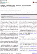 Cover page: Complete Genome Sequences of Evolved Arsenate-Resistant Metallosphaera sedula Strains