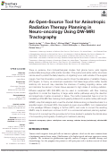 Cover page: An Open-Source Tool for Anisotropic Radiation Therapy Planning in Neuro-oncology Using DW-MRI Tractography.